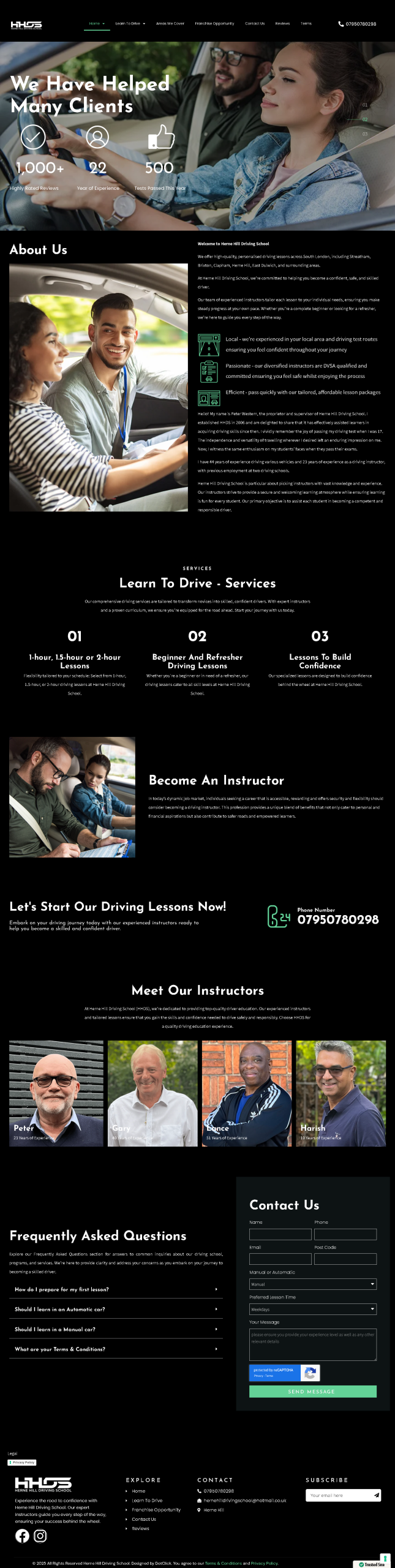 web development page hernehill-drivingschool-co-uk- image5